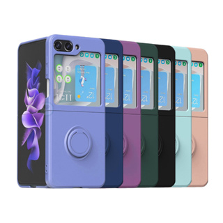 Capinha Capa Case Silicone Aveludada Compatível C/ Z Flip 5 5g Com Anel Slim Anti-Impacto Luxo