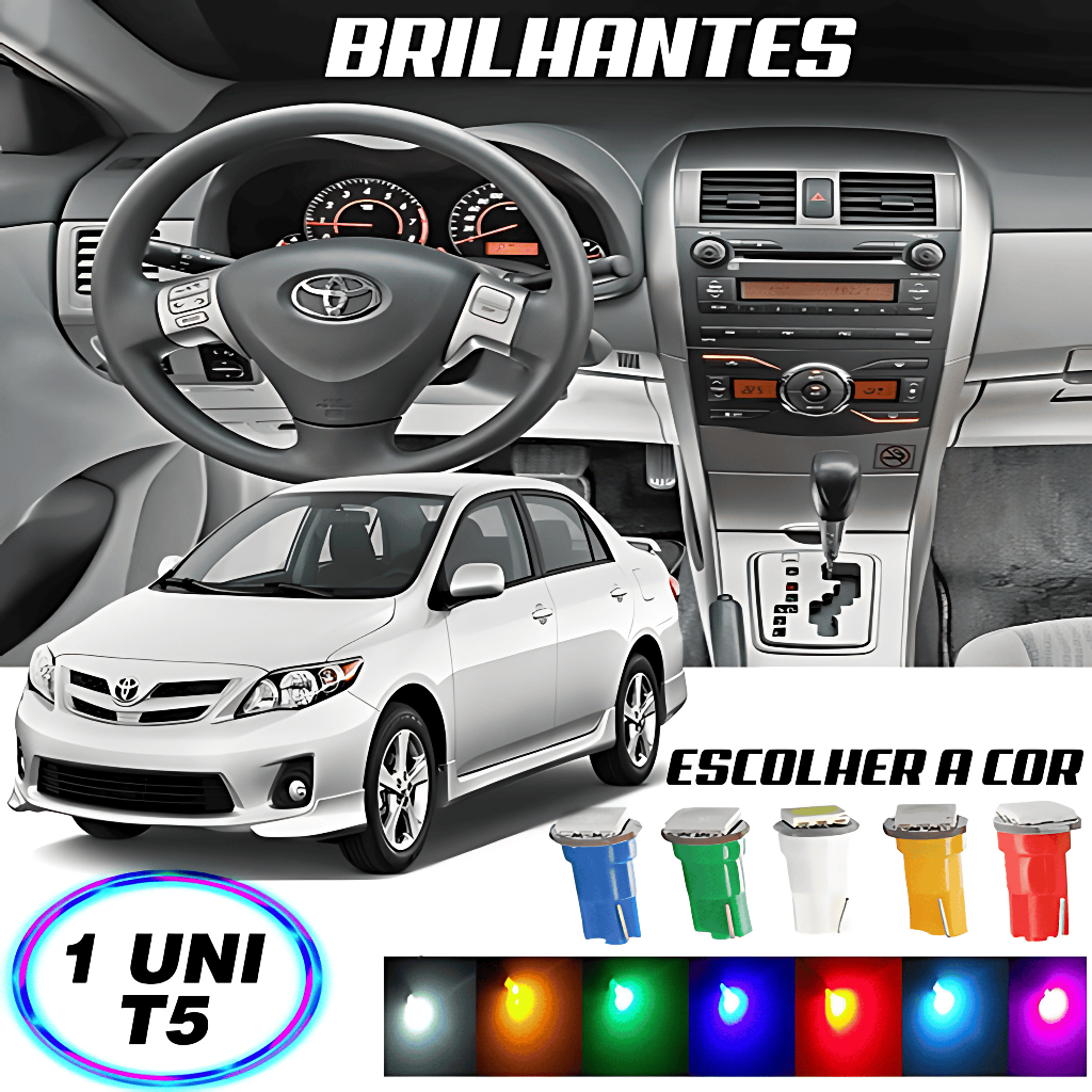 Lâmpada T5 Cambio Corolla 1 Peças