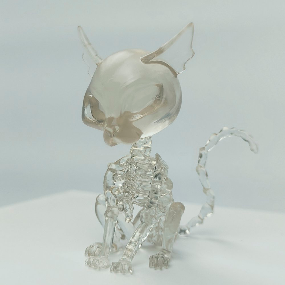 Gato Esqueleto Cristal - Decoração Halloween - Skeleton Cat