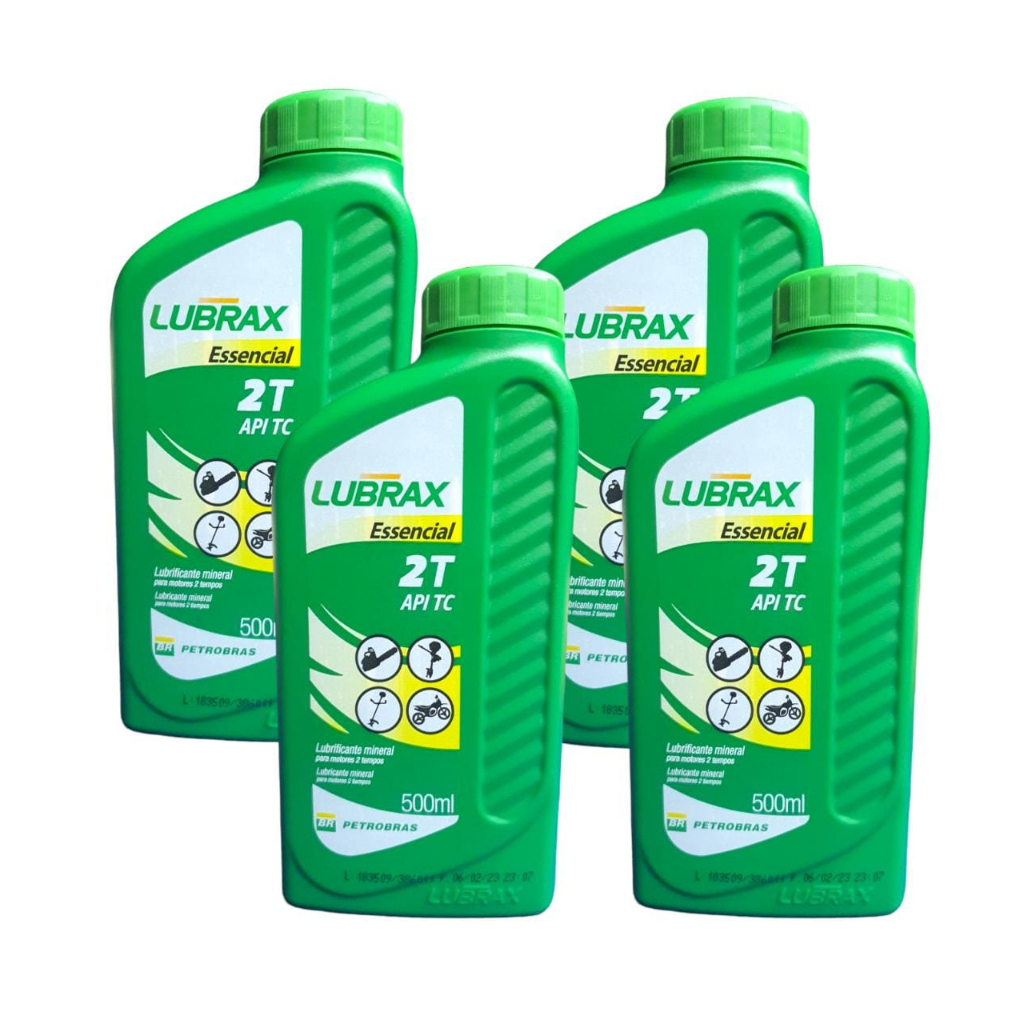Kit 4 Óleo Lubrax Essencial 2T Mineral 500ml pronta entrega | Shopee Brasil