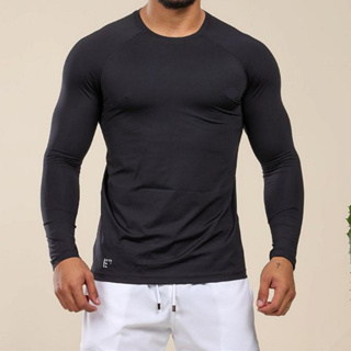Kit 3 Camiseta Camisa Térmica Segunda Pele Manga Longa Proteção Solar UV  50+ Termica Masculina - Preto+Cinza