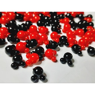 Miçanga entremeio infantil Mickey preto e vermelho 50pçs para bijuterias