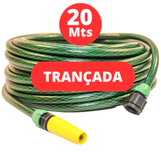 Mangueira De Jardim 20 Metros Trançada Reforçada Para Casa Jardim Com Conector e Esguicho