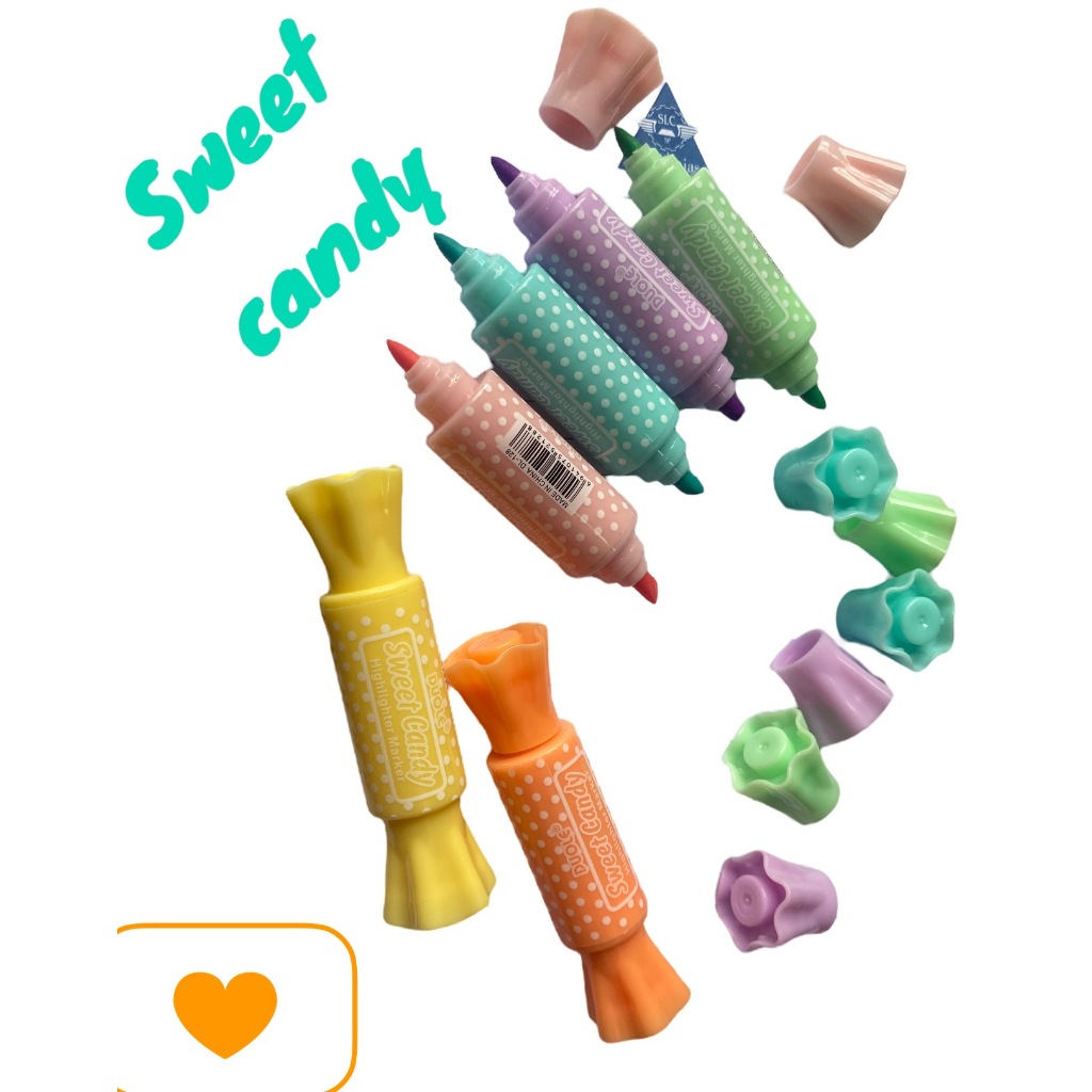 Kit 6 Marca Texto Pastel Duplo Candy Fofo Kawaii Material Escolar - DADOBOX