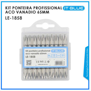 Kit Ponteira Parafusadeira Com 10 Bit Ponta Dupla Magnético