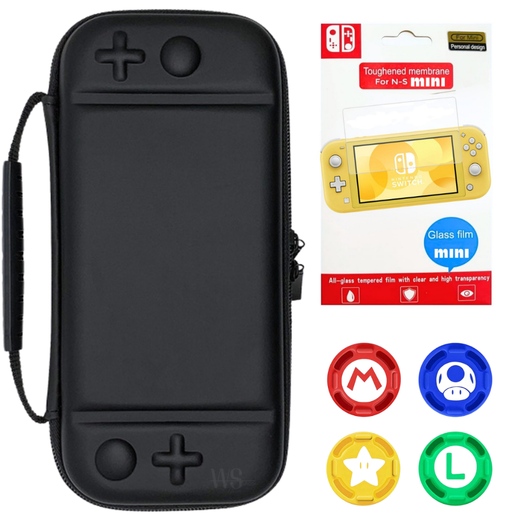 Case Capa para Nintendo Switch Lite + Película De Vidro + 4 Grip