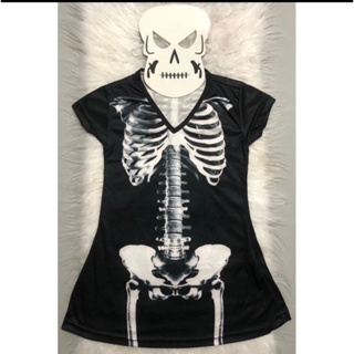Fantasia Halloween Infantil Esqueleto em Chamas com Máscara