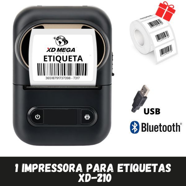 Impressora De Etiquetas Bluetooth Para Android E Ios - XD-210