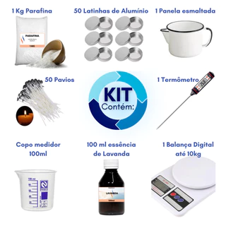 kit completo para iniciante velas artesanais ( Parafina) + 7 itens