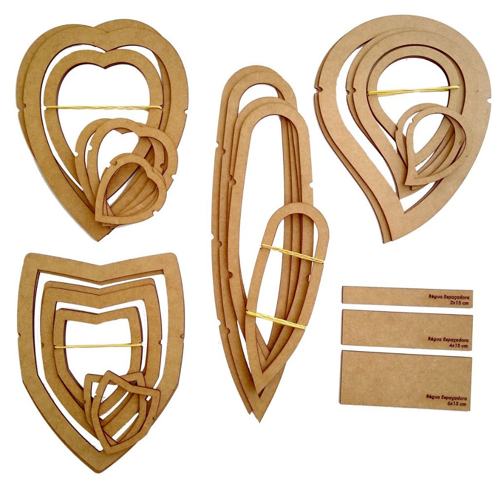 Kit 39 Moldes E Reguas Mdf Macrame + Caixa Organizadora | Shopee Brasil