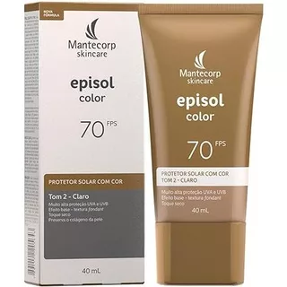 Protetor Solar Episol Color Tom 2 Claro Com FPS 70 40 ml