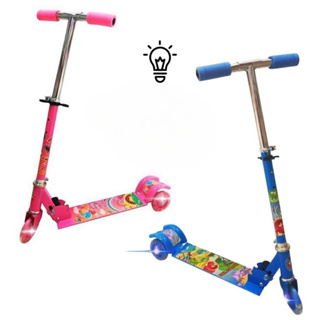 Patinete Infantil 3 Rodinhas com Luz Led e Freio Ajustável Menino Menina Até 50kg