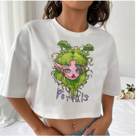 Cropped Oversized Melanie Martinez T-Shirt Blusinha Verão Sommer