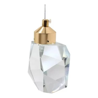Luminaria Cristal Pendente Dourado Lustre Led Aaatop