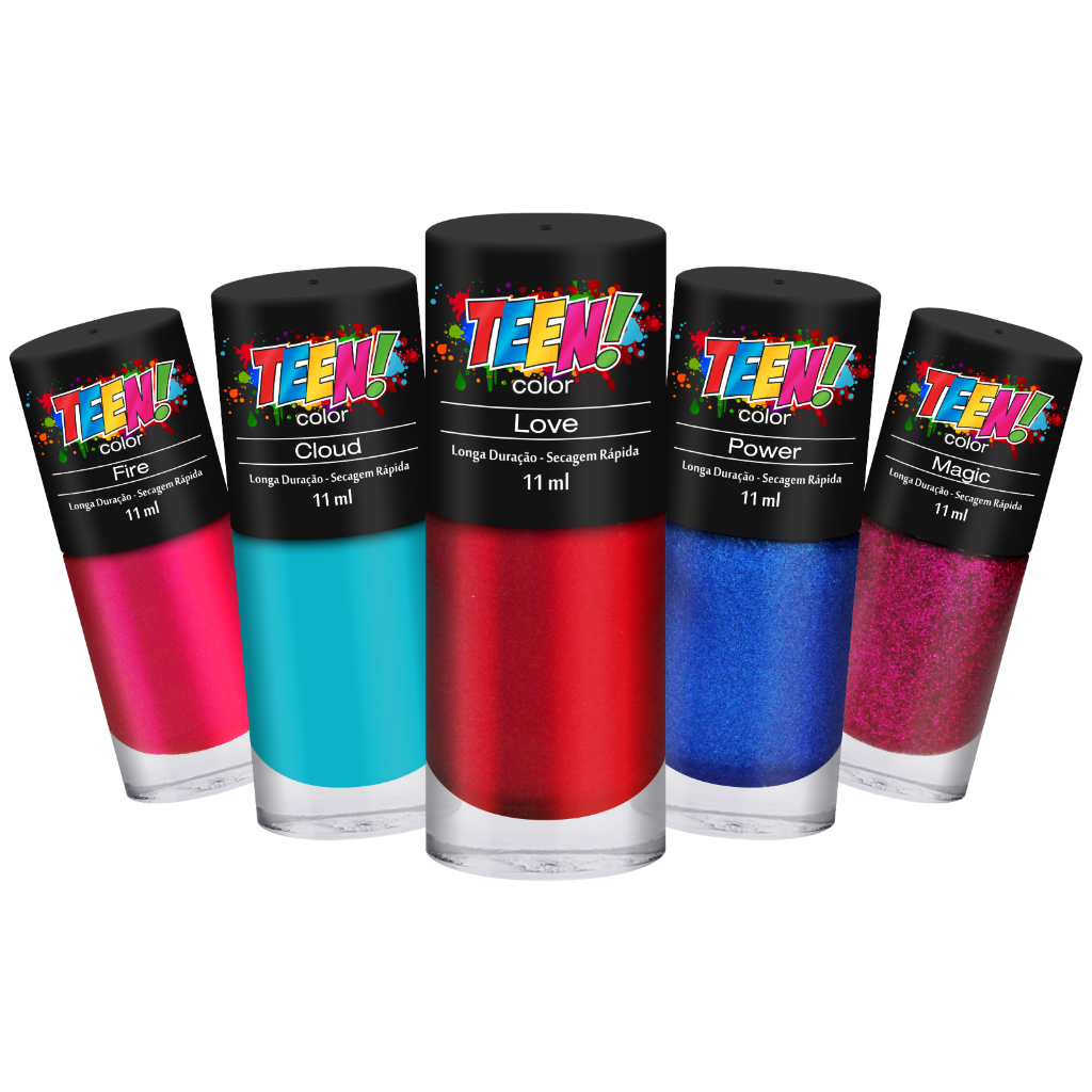 Esmalte Teen Color Tratamento c/7 unidades 11 ml | Shopee Brasil