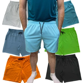 Bermuda Masculina Tactel com Laycra Elastano Básico Plus Size Roupas Moda Verão Praia