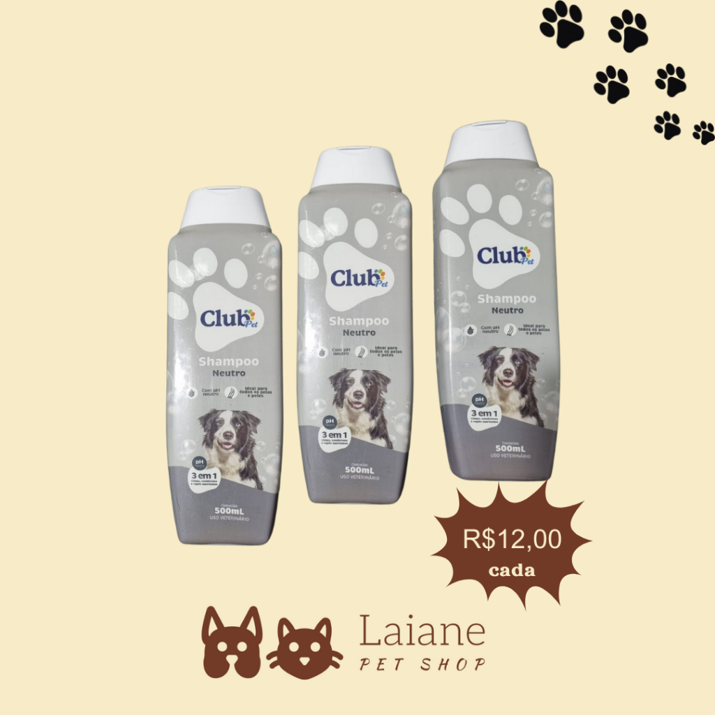 Shampoo para Pelos CLAROS Neutro 500ml - Club Dog