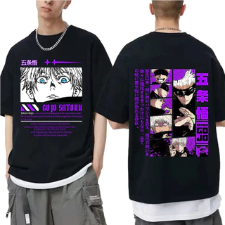 Camiseta Oversized Algodão Unissex Satoru Gojo Anime Japones Coreano Serie Dorama Streetwear
