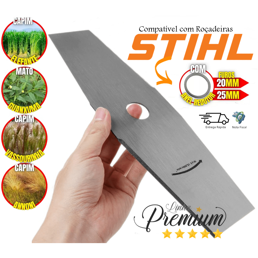 Lâmina 2 Pontas P/ Roçadeira Stihl Fs160/220/280/290/300/350