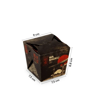 Box de Yakisoba 500ml Black Whashoku – Antivazamento (50 Unidades)