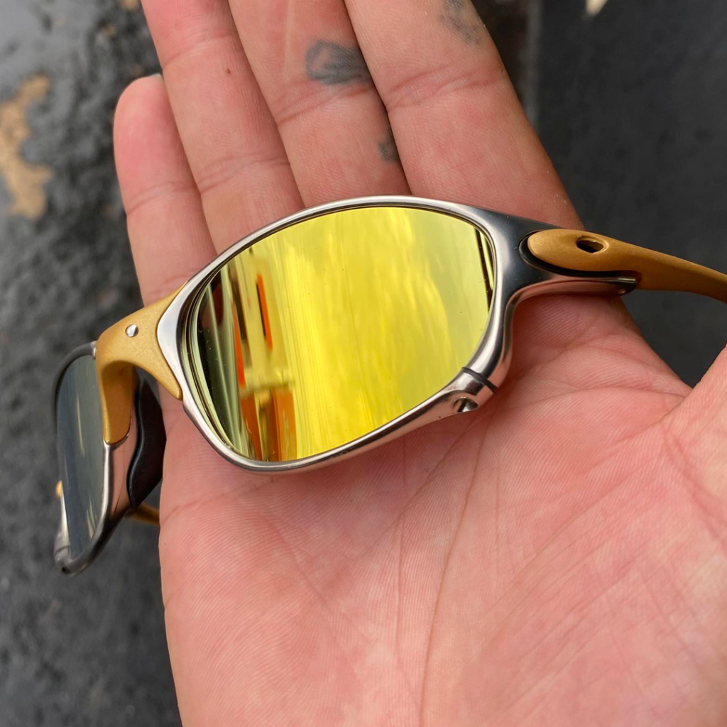 Óculos Oakley Juliet 24K “Lentes Gold” Kit borracha preta