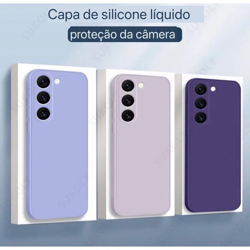Capa Com Camurça por dentro pra S22/ S22 PLUS S22ULTRA S24 S24ULTRA S24PLUS capa com veludo por dentro para Samsung