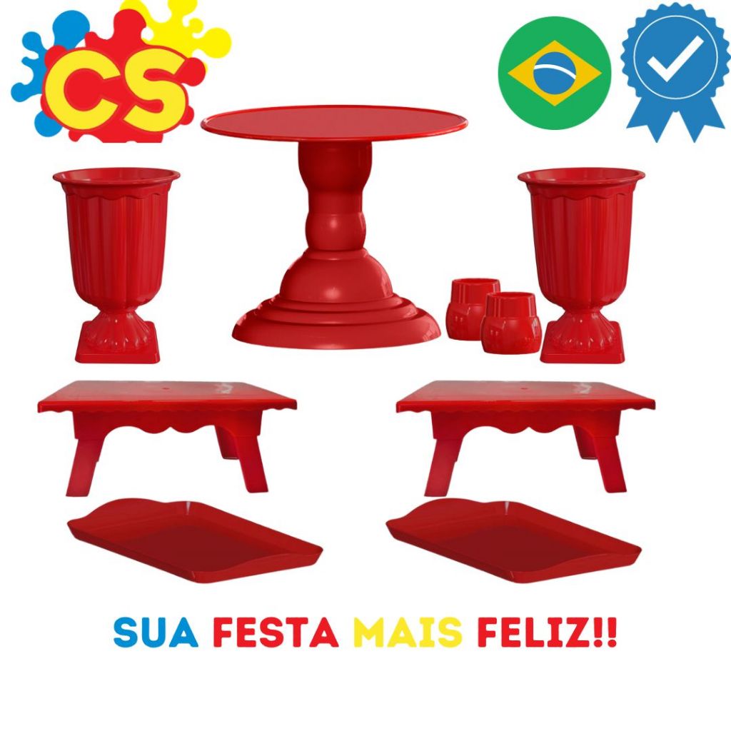 Kit Festa Boleira Royale Cm Vaso Grego Bandeja X