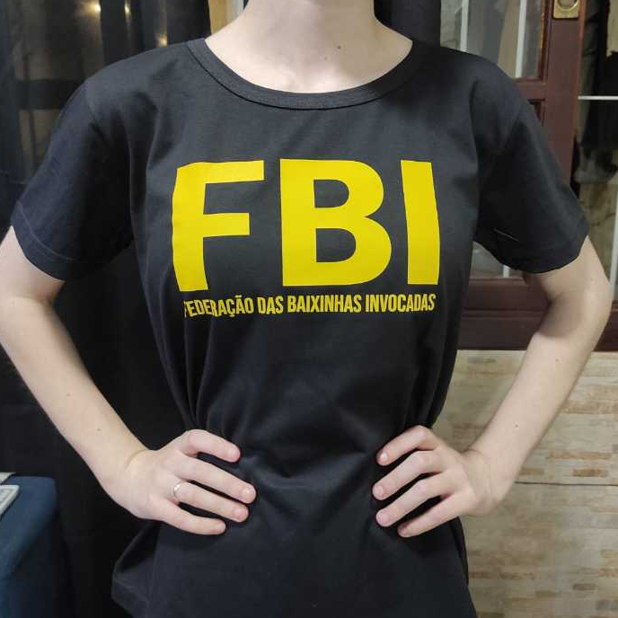 Blusa Feminina Camiseta Baby Look Engraçada FBI