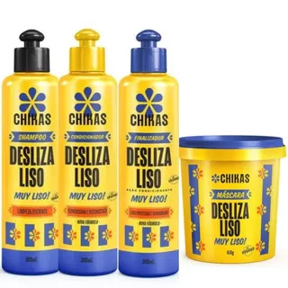 Kit para Cabelos Lisos Tecnologia de Liso Duradouro Desliza Liso Chikas Cosmeticos