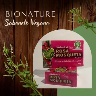 Sabonete Vegano em Barra de Rosa Mosqueta 12 unidades - Bionature