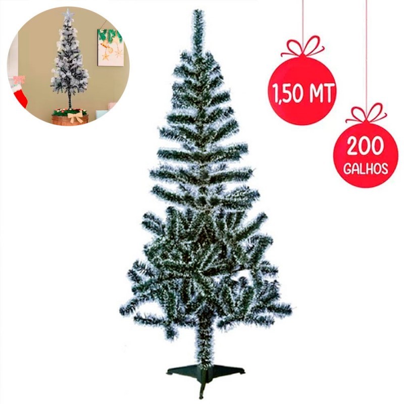 ÁRVORE DE NATAL BRANCA C/ 320 GALHOS 1,80MTS RIO MASTER