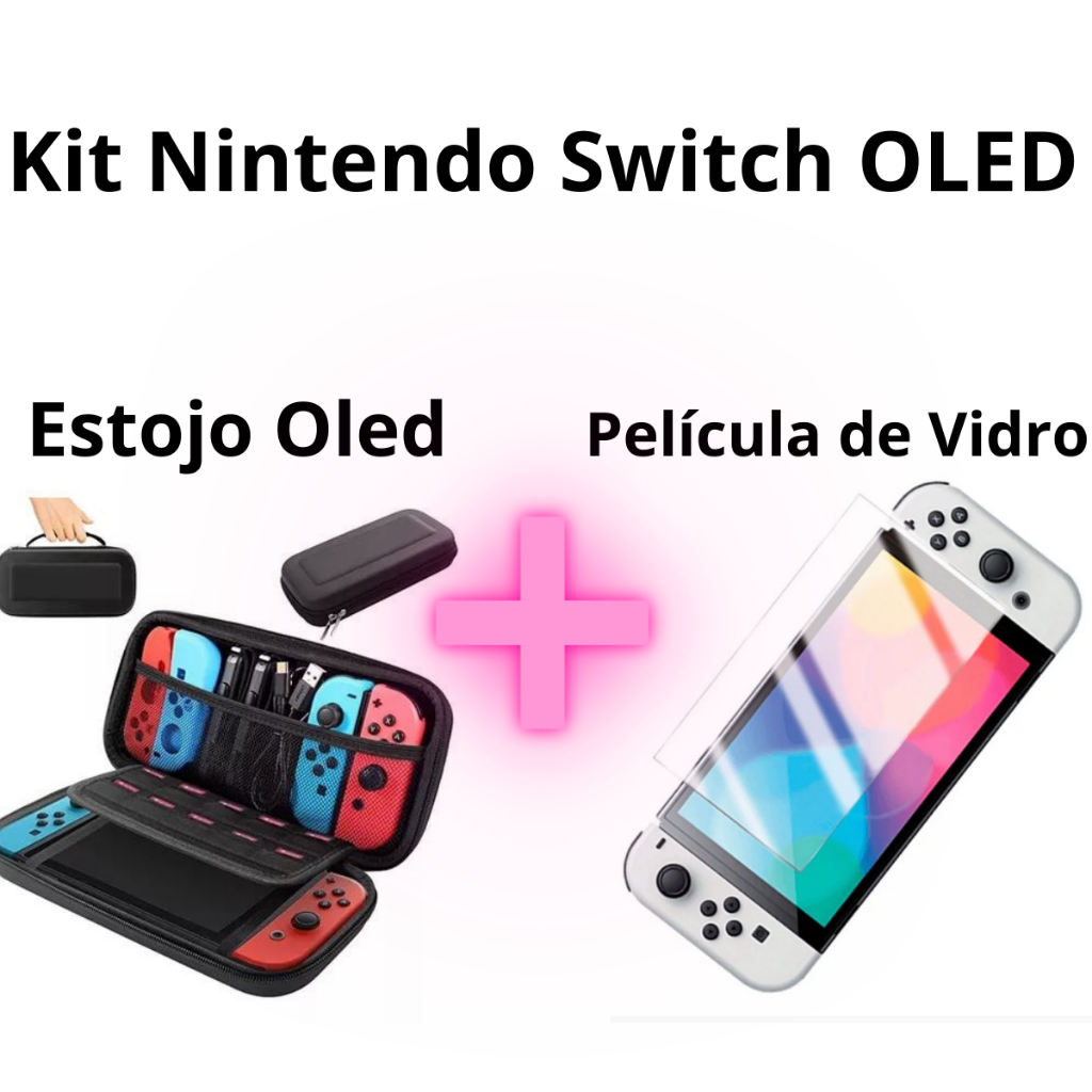 Capa Bag Case Nintendo Switch Oled + Pelicula De Vidro Oled