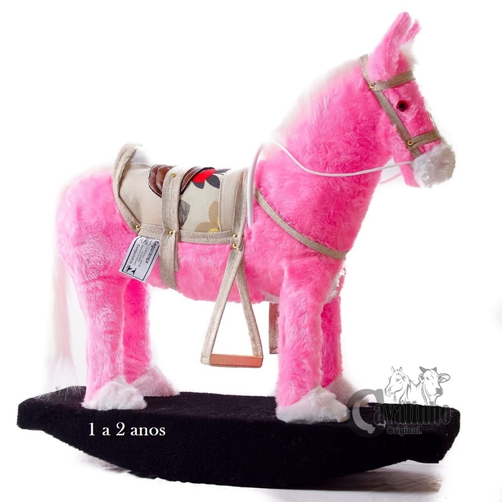 Cavalinho Brinquedo Corda Pula Cavalga Cavalo Anda Verdade Branco/vermelho