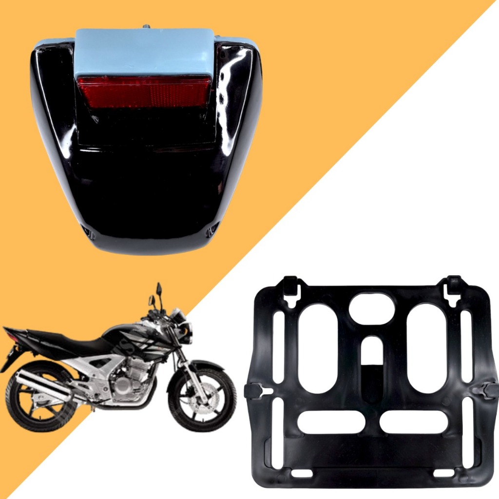 Suporte Para Nova Placa Mercosul + Lanterna Fumê Traseira Cbx 250