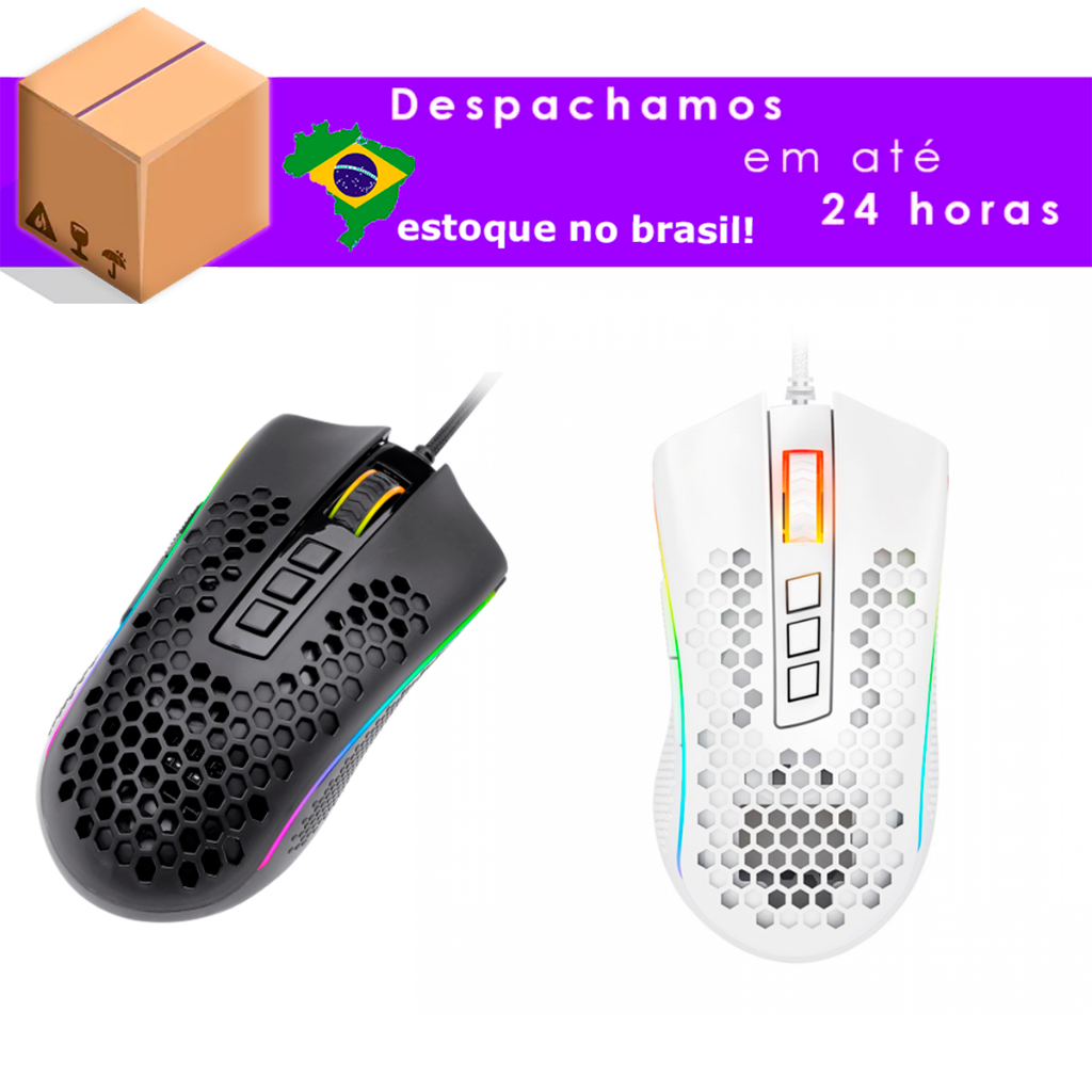 mouse gamer Redragon Storm M808 RGB com fio USB 12400 DPI (estoque no brasil a pronta entrega!)