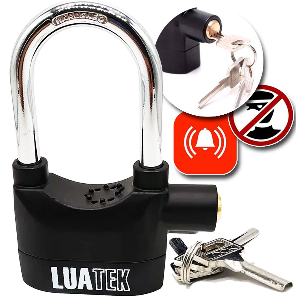 Cadeado Com Alarme Sonoro Antifurto Moto Bike Casa Portão | Shopee Brasil