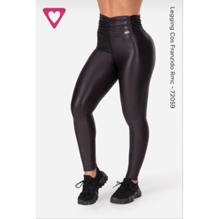 Calça Legging Meia Cinta Academia Romance Ballet Bailarina