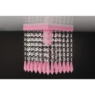 Lustre Luminária Plafon Rosa Bebê Menina Sala Quarto Cozinha 12