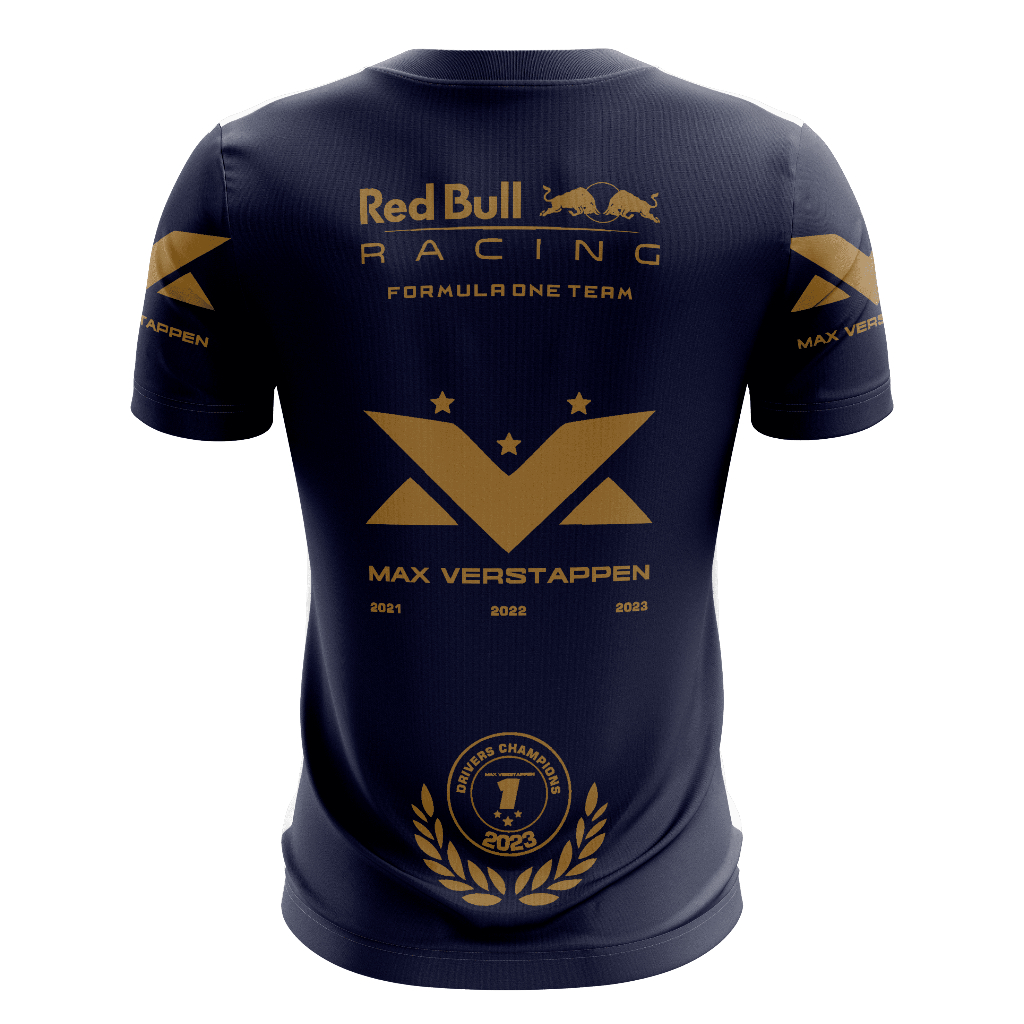 Camisa Camiseta Max Verstappen Tri Campeão Esporte Formula 1 2023 Redbull Racing Dryfit Proteção Uv50+