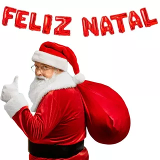Kit Balões Balão Metalizado Vermelho De 37 Cm - Feliz Natal Decoração