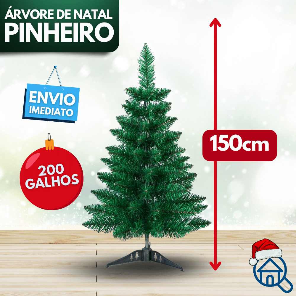 Árvore Natal Decorada 60m Com 55 Enfeites Pinheiro 50 Galhos