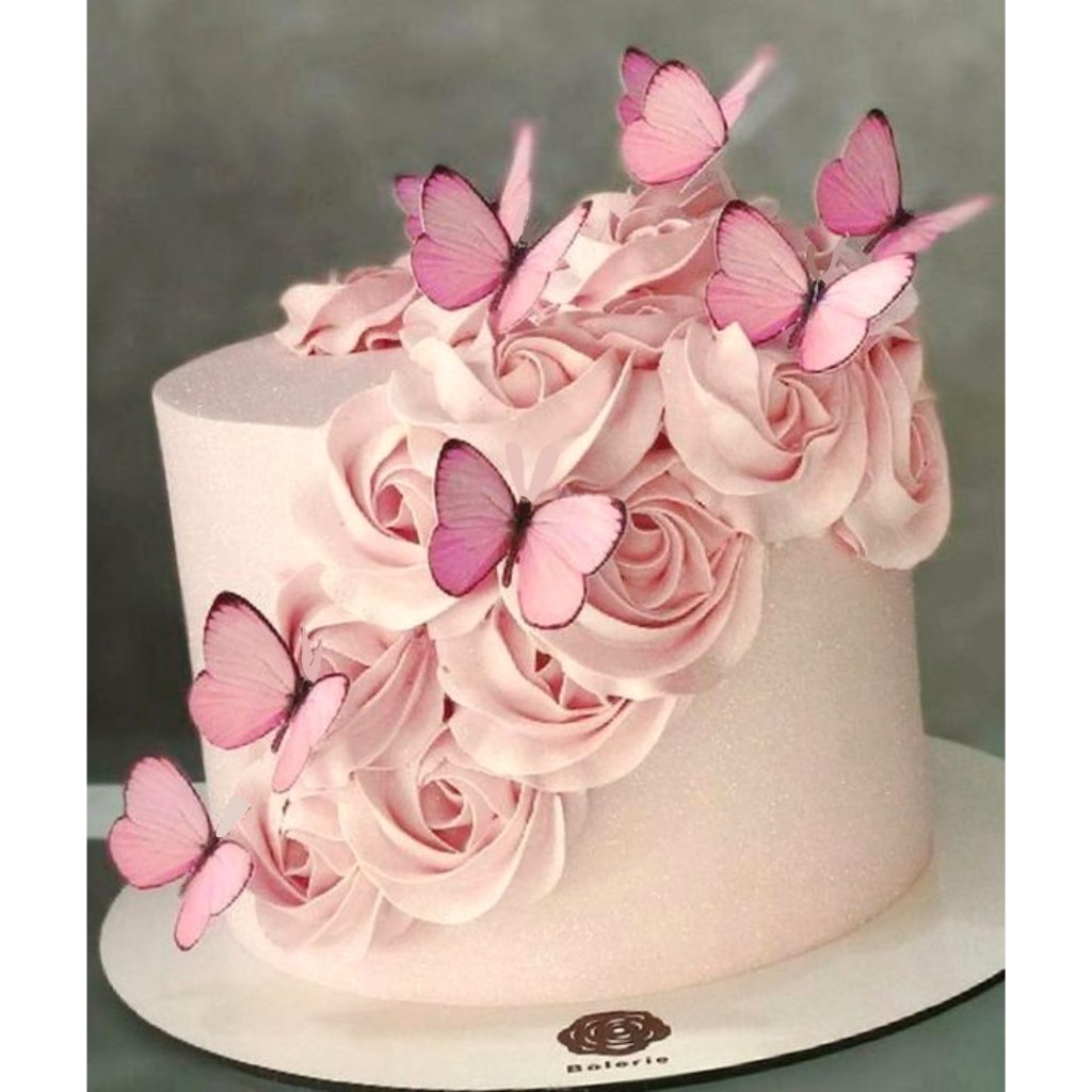 Topos de bolo de borboleta rosa, 11 peças de topos de cupcake de borboleta,  metal de feliz aniversário, topos de bolo de feliz aniversário para meninas  e mulheres, decorações de festa de