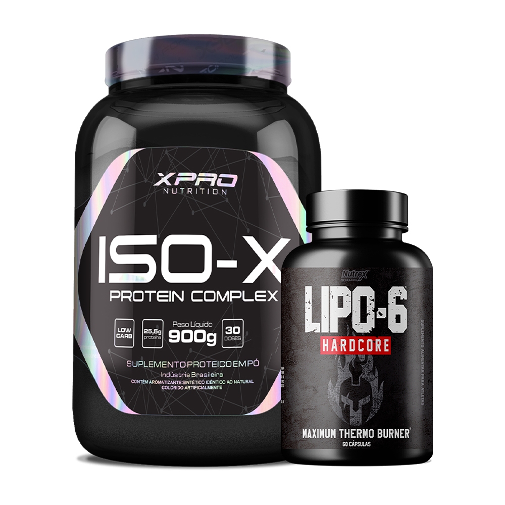 Kit Termogênico Lipo 6 Black – Nutrex + Whey Protein Iso – X Complex 900g – XPRO Nutrition