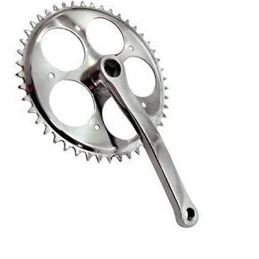 Pedivela Coroa Única de Bicicleta 46 Dentes de Aço Cromado para Central Ponta Quadrada