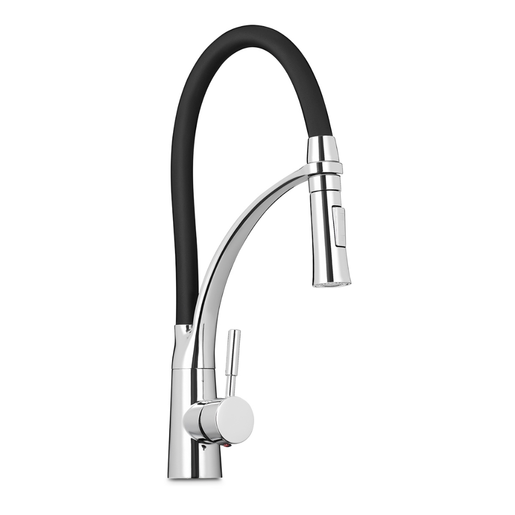 Torneira Cozinha Gourmet Silicone Flexivel Monocomando Preto