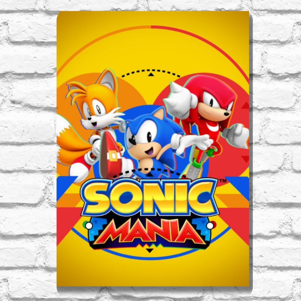 Quadro DecorativoA3 Sonic Mania, GAME, gamer, jogos, jogo