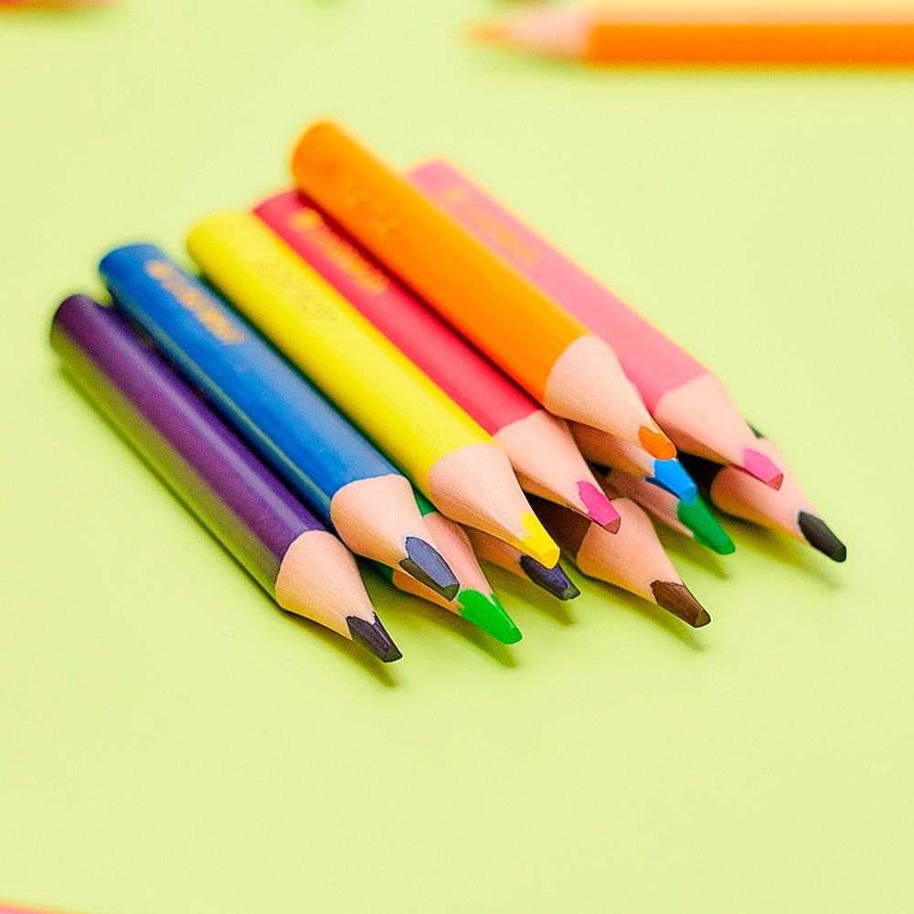 LeoLeo Mini Lápis de Cor 12 Unidades Para Crianças Papelaria Artigos de ...