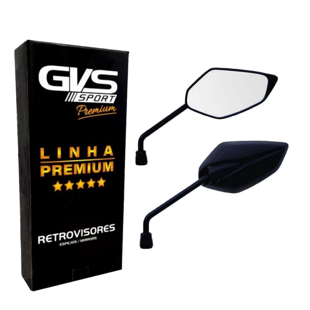 Par Retrovisor Gvs Factor 125/150 2016 A 2019 Lente Convexa Premium