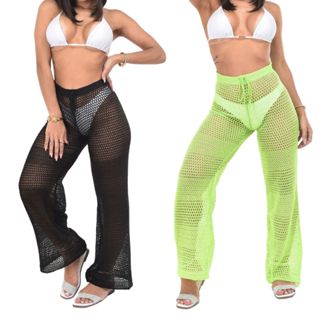 Kit 2pçs Calça Saída de Praia Premium em Tricot Tendência Verão