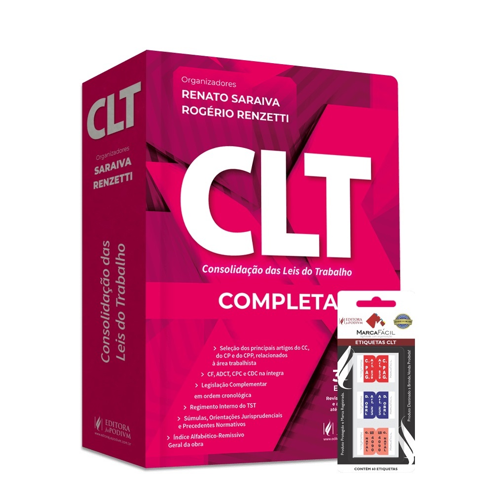 CLT - CONSOLIDAÇÃO DAS LEIS DO TRABALHO + ETIQUETA MARCA FÁCIL - 39º EXAME DE ORDEM